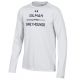 T SHIRT YTH L/S UA WHT MD BAR