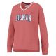 SWEATSHIRT VNECK WOMENS SALMON